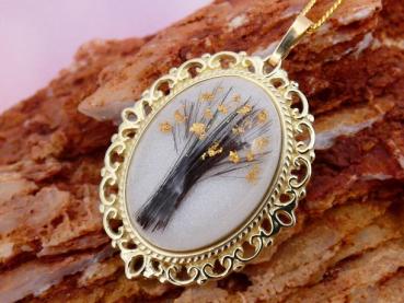 Anhänger "oval Nostalgie" Echtgold